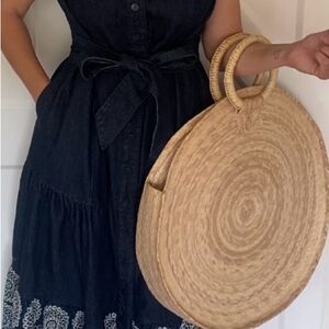 Super‎ cute!!!! Round basketweave beach tote